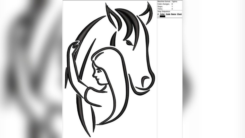 Embroidery Designs Horse With Female Rider