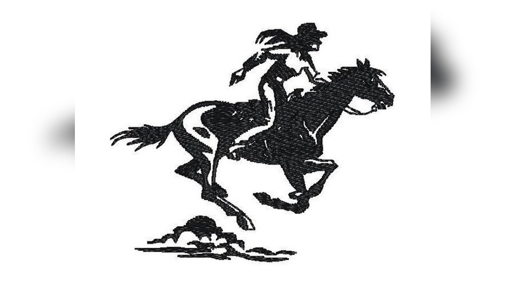 Female Rider on Horse Embroidery Design