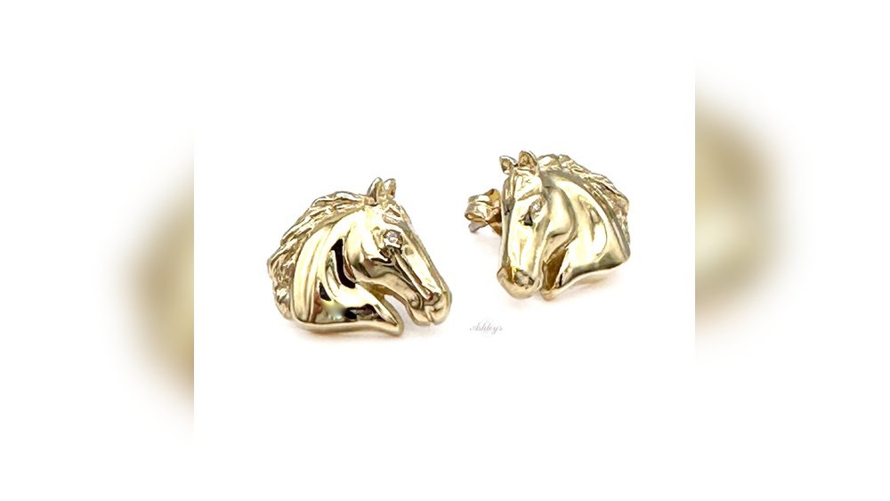 Gold Horse Earrings
