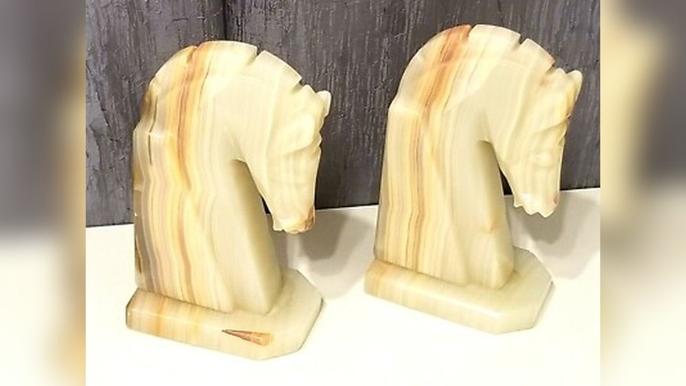Onyx Horse Head Bookends